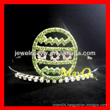 Halloween green rhinestone egg pageant crown